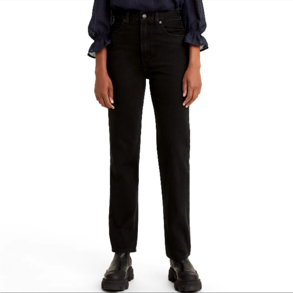NWT Levi’s premium trainwreck black 70s high slim straight jeans 30x29
